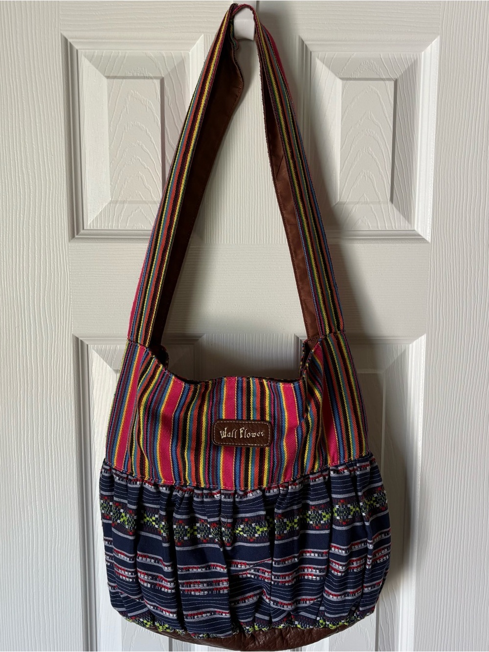 Wallflower Multicolor Stripe & Navy Pattern Shoulder Bag